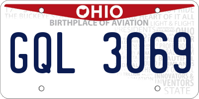 OH license plate GQL3069