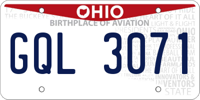 OH license plate GQL3071