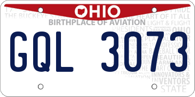 OH license plate GQL3073