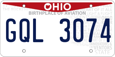 OH license plate GQL3074