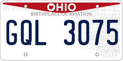 OH license plate GQL3075