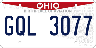 OH license plate GQL3077