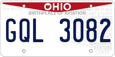OH license plate GQL3082
