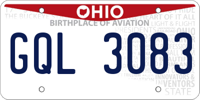 OH license plate GQL3083