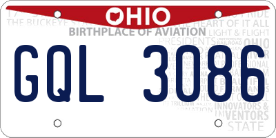 OH license plate GQL3086