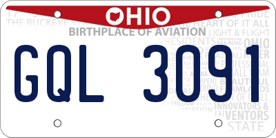 OH license plate GQL3091