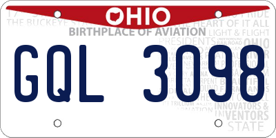 OH license plate GQL3098