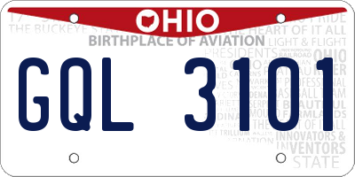 OH license plate GQL3101