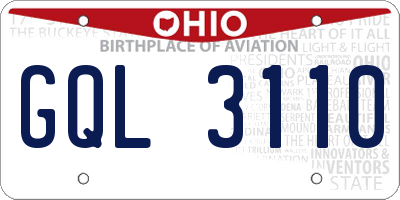 OH license plate GQL3110