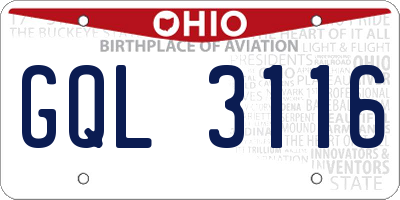 OH license plate GQL3116
