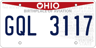 OH license plate GQL3117