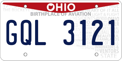 OH license plate GQL3121