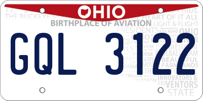 OH license plate GQL3122