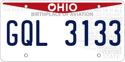 OH license plate GQL3133