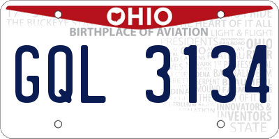 OH license plate GQL3134