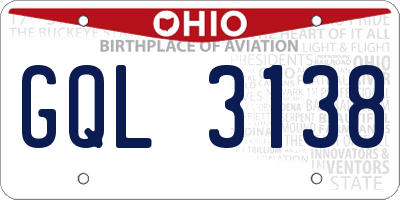 OH license plate GQL3138