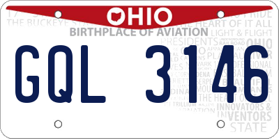 OH license plate GQL3146