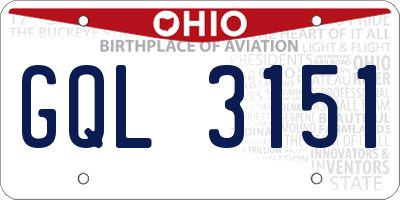 OH license plate GQL3151