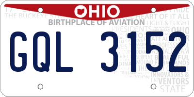 OH license plate GQL3152