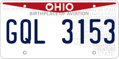 OH license plate GQL3153