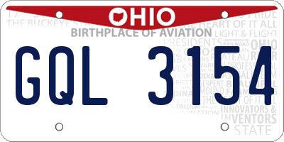 OH license plate GQL3154