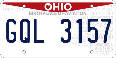 OH license plate GQL3157