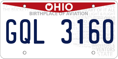 OH license plate GQL3160