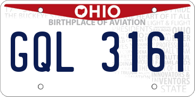 OH license plate GQL3161