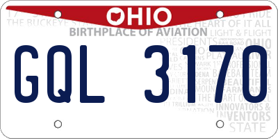 OH license plate GQL3170