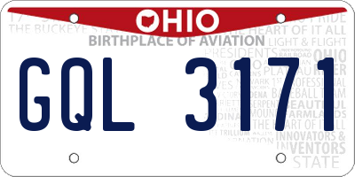 OH license plate GQL3171