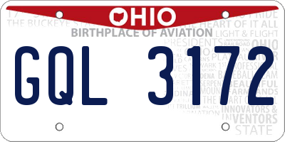 OH license plate GQL3172