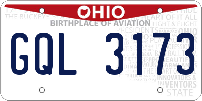 OH license plate GQL3173