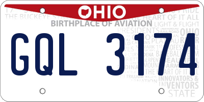 OH license plate GQL3174