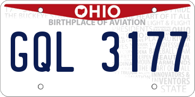 OH license plate GQL3177