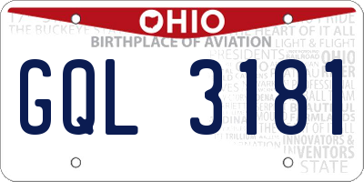 OH license plate GQL3181
