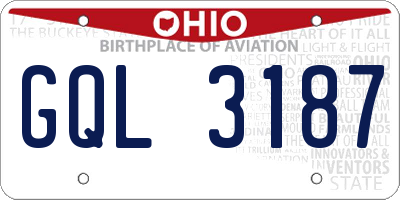 OH license plate GQL3187
