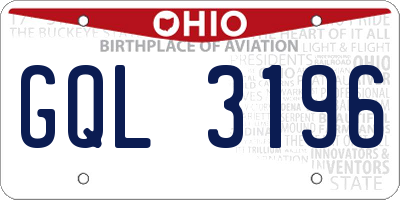 OH license plate GQL3196