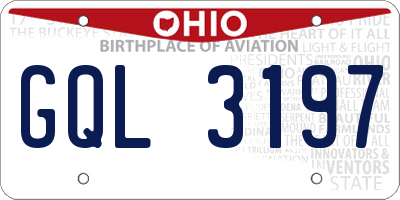 OH license plate GQL3197