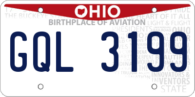 OH license plate GQL3199