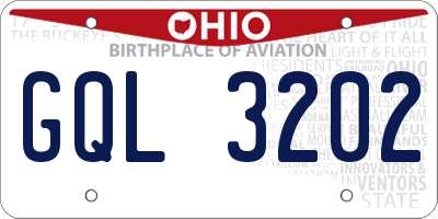 OH license plate GQL3202