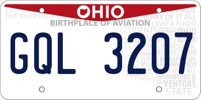 OH license plate GQL3207