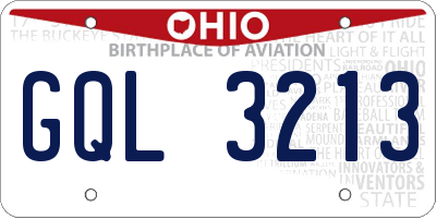 OH license plate GQL3213