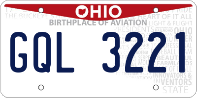 OH license plate GQL3221