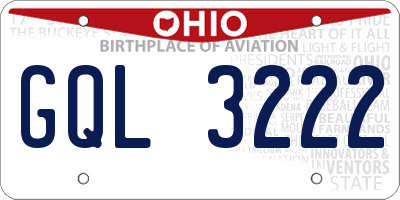OH license plate GQL3222