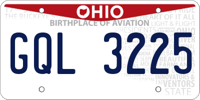 OH license plate GQL3225