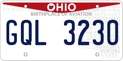 OH license plate GQL3230