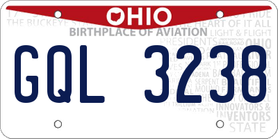 OH license plate GQL3238