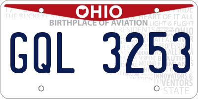 OH license plate GQL3253