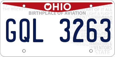 OH license plate GQL3263