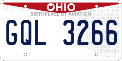 OH license plate GQL3266
